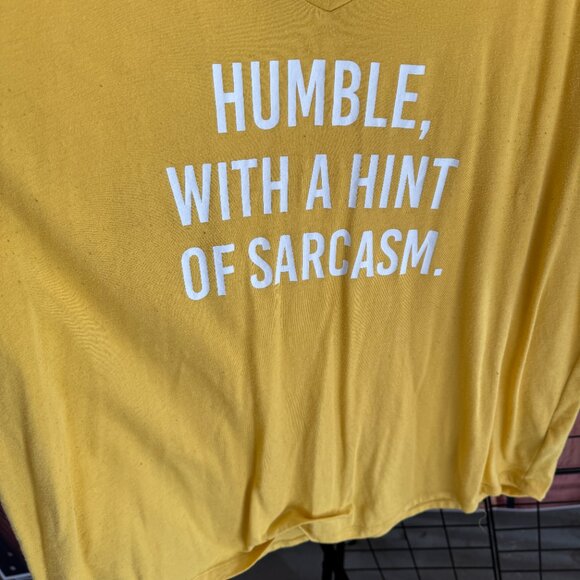 Torrid - Graphic Tee - Humble With A Hint of Sarcasm - Yellow - 3x - Picture 3 of 9